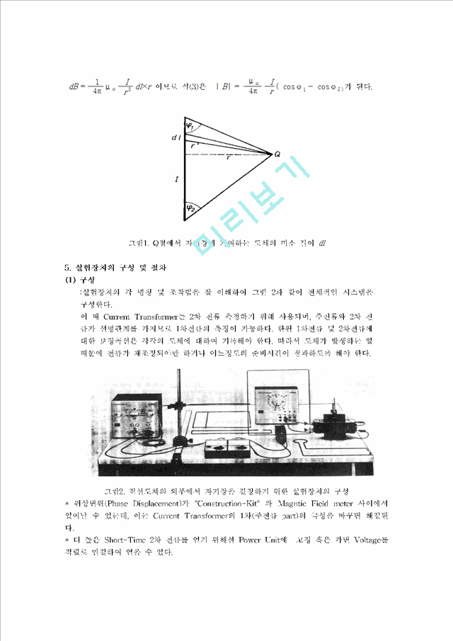 [자연과학] 현대물리학 실험 - 직선도체 외부에서의 자기장(Magnetic Field).hwp